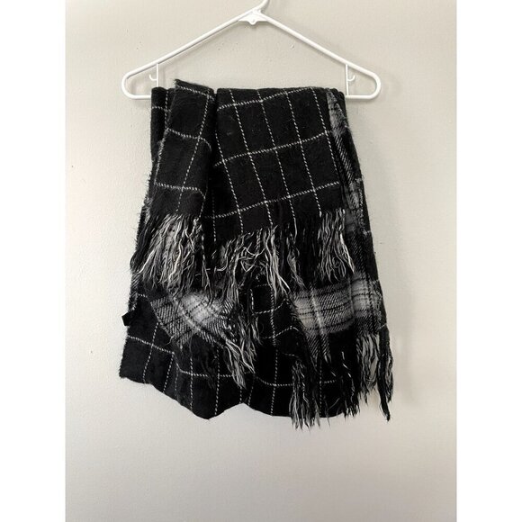Steve Madden black and white blanket scarf infinity style casual warm winter - Picture 1 of 6